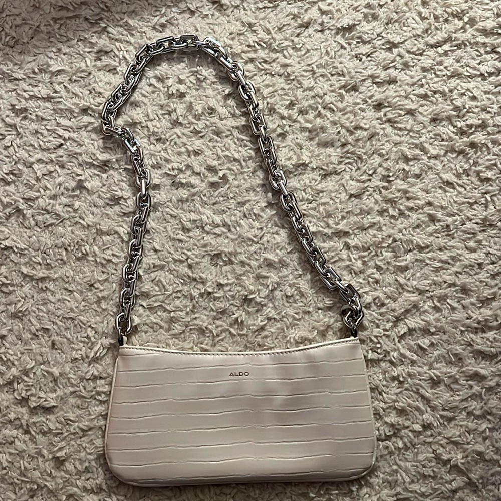Aldo White Croc Shoulder Bag